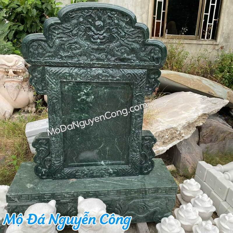 Bia mộ đá xanh ấn độ nguyên khối