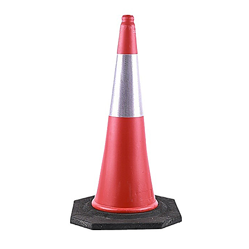 Cọc tiêu đỏ phản quang trắng đế cao su 75cm