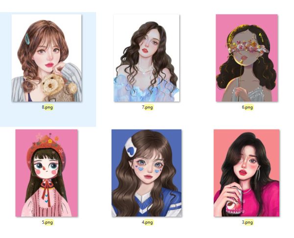 Mẫu in hình cô gái