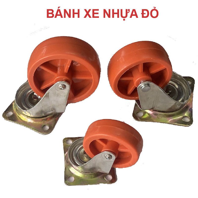 Bánh xe nhựa đỏ