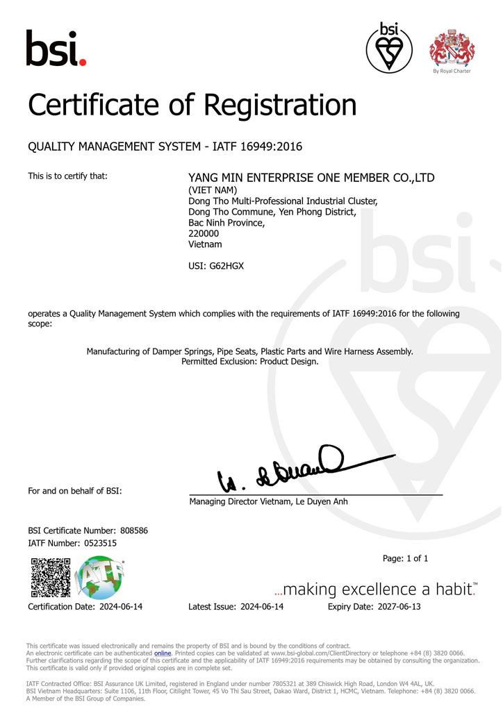 Chứng nhận IATF 16949:2016