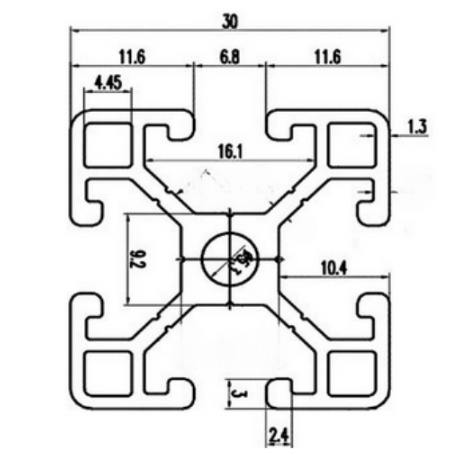 Nhôm định hình 30x30AB