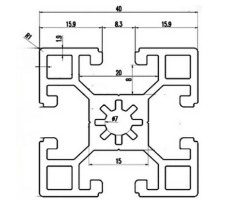 Nhôm định hình 40x40H